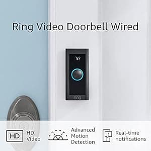 Ring Video Doorbell Wired – Convenient, essential features in a compact design, pair with Ring Chime to hear audio alerts in your home (existing doorbell wiring required) - 2021 release